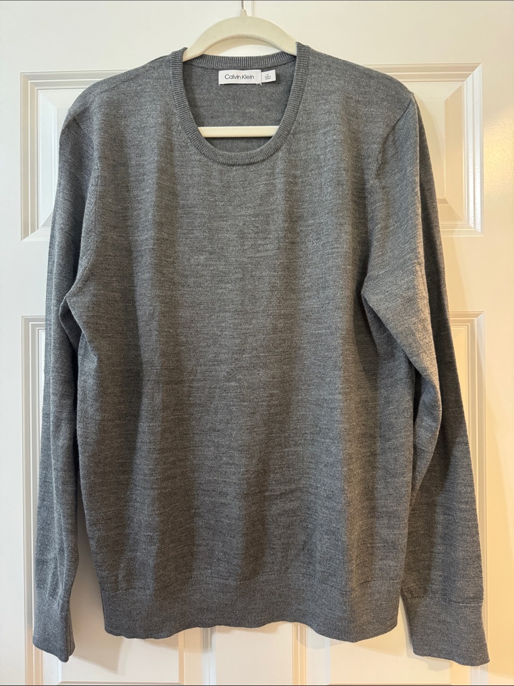 Calvin Klein Men's Heather Gray Crewneck Sweater